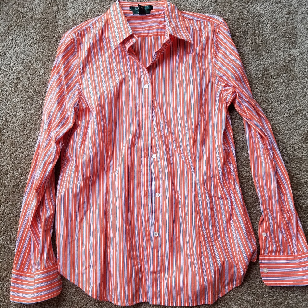 Orange long sleeve button down